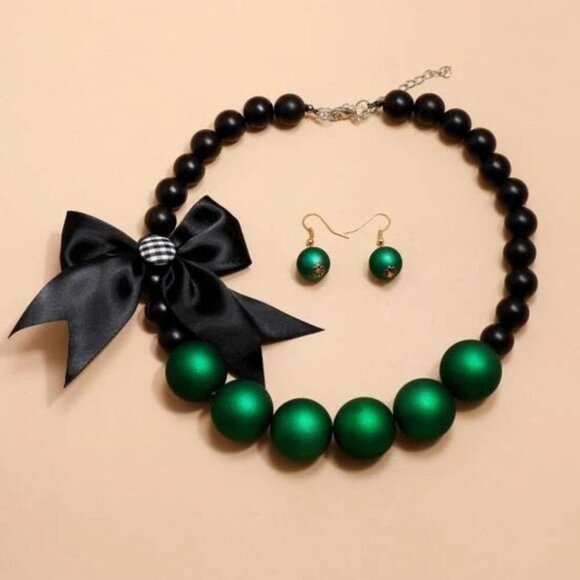 Source Unknown Jewelry - Chunky Pearls Bubblegum Bead Necklace and Earring Set